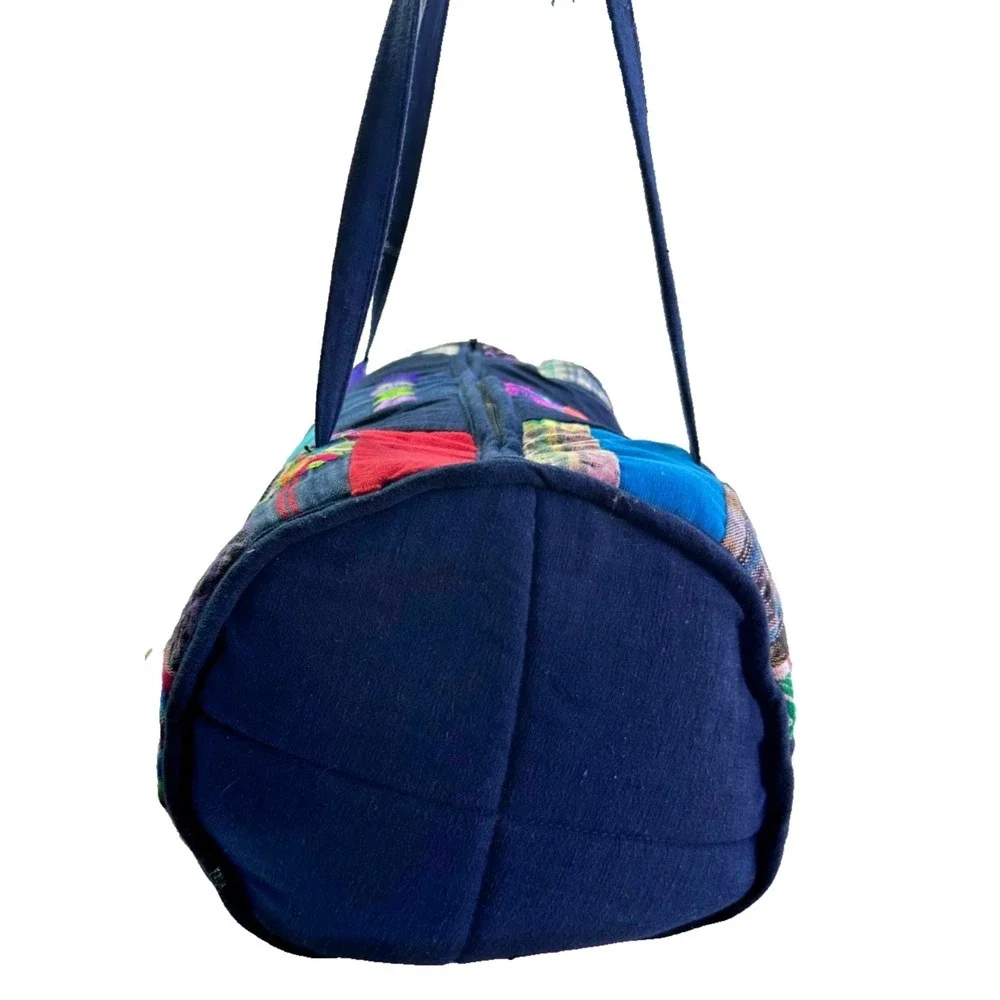 Guatemalan Large Hippie Duffel Bag‎ Embroidered Quilted Patchwork Overnight Gym